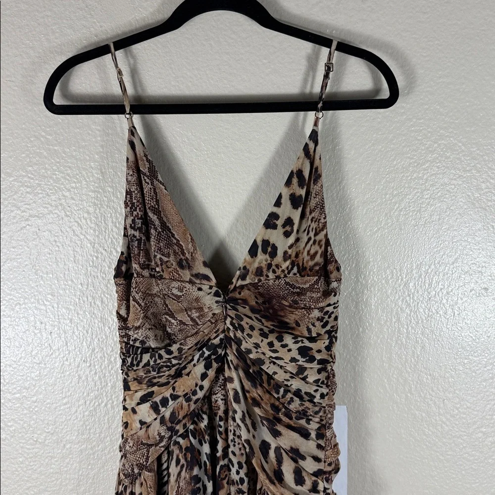 Michael Costello × REVOLVE Natalia Gown in Leopard Brown Animal Medley - Picture 9 of 10